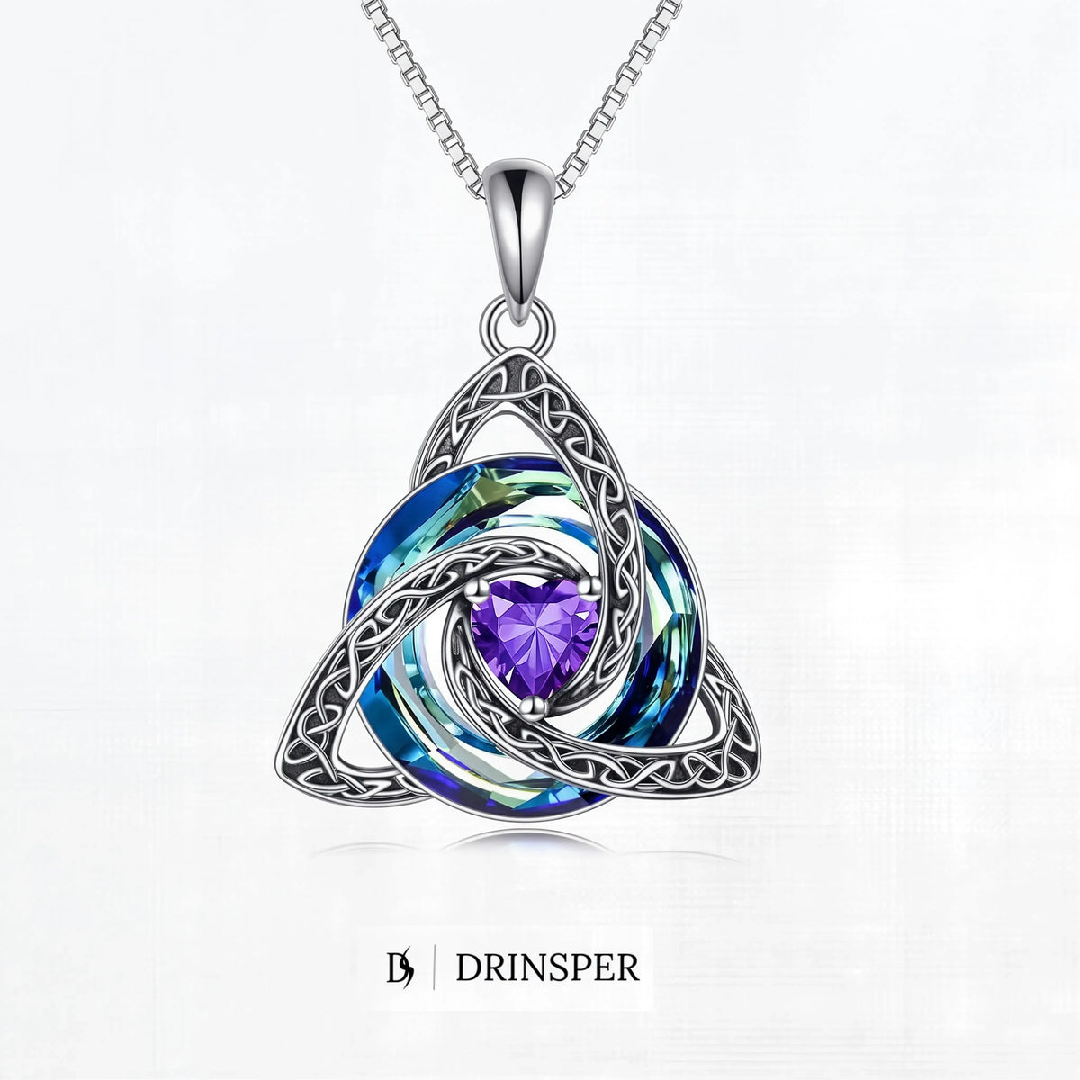 Zavelis™ Collier Nœud Celtique de la Trinité avec Pierre de Naissance
