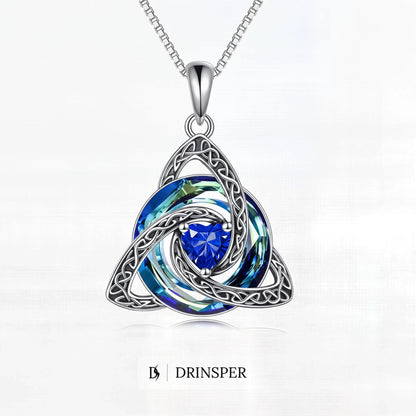 Zavelis™ Collier Nœud Celtique de la Trinité avec Pierre de Naissance