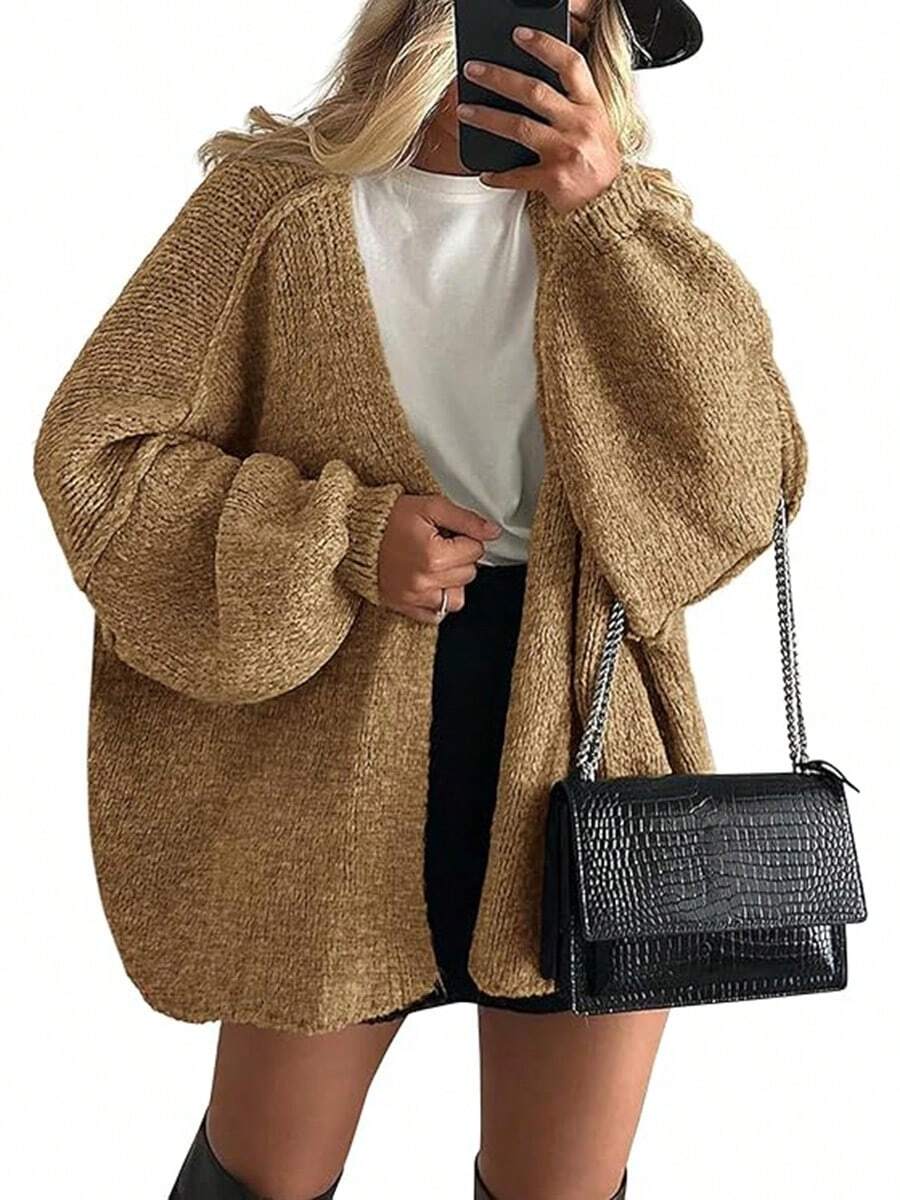 Zavelis™ Gilet Oversize en Maille Ouvert sur le Devant - image produit 1