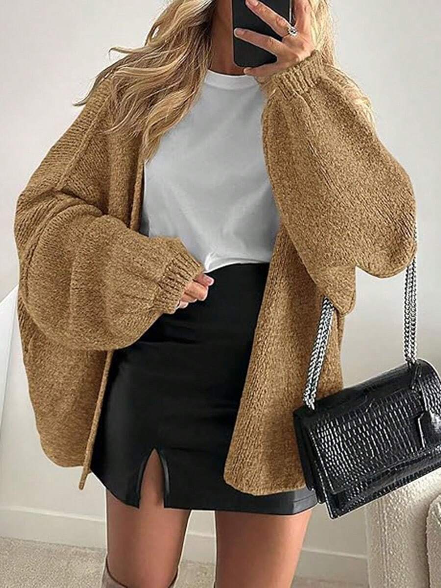 Zavelis™ Gilet Oversize en Maille Ouvert sur le Devant - image produit 2