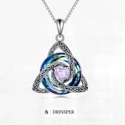 Zavelis™ Collier Nœud Celtique de la Trinité avec Pierre de Naissance