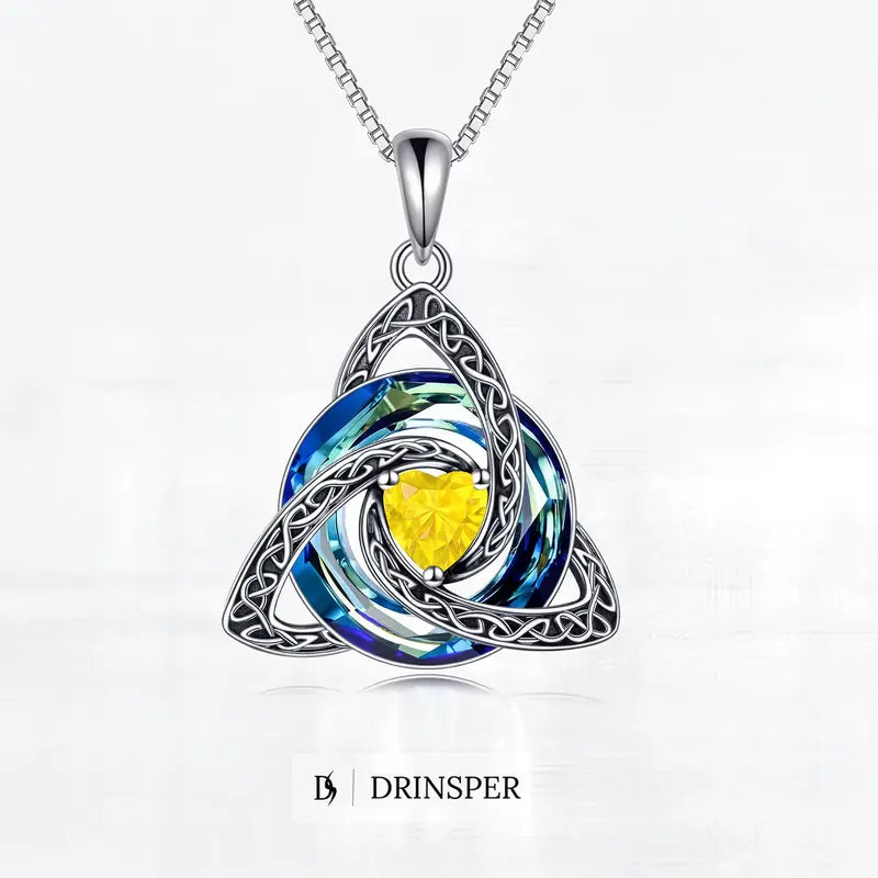 Zavelis™ Collier Nœud Celtique de la Trinité avec Pierre de Naissance