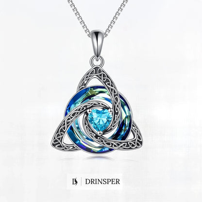 Zavelis™ Collier Nœud Celtique de la Trinité avec Pierre de Naissance
