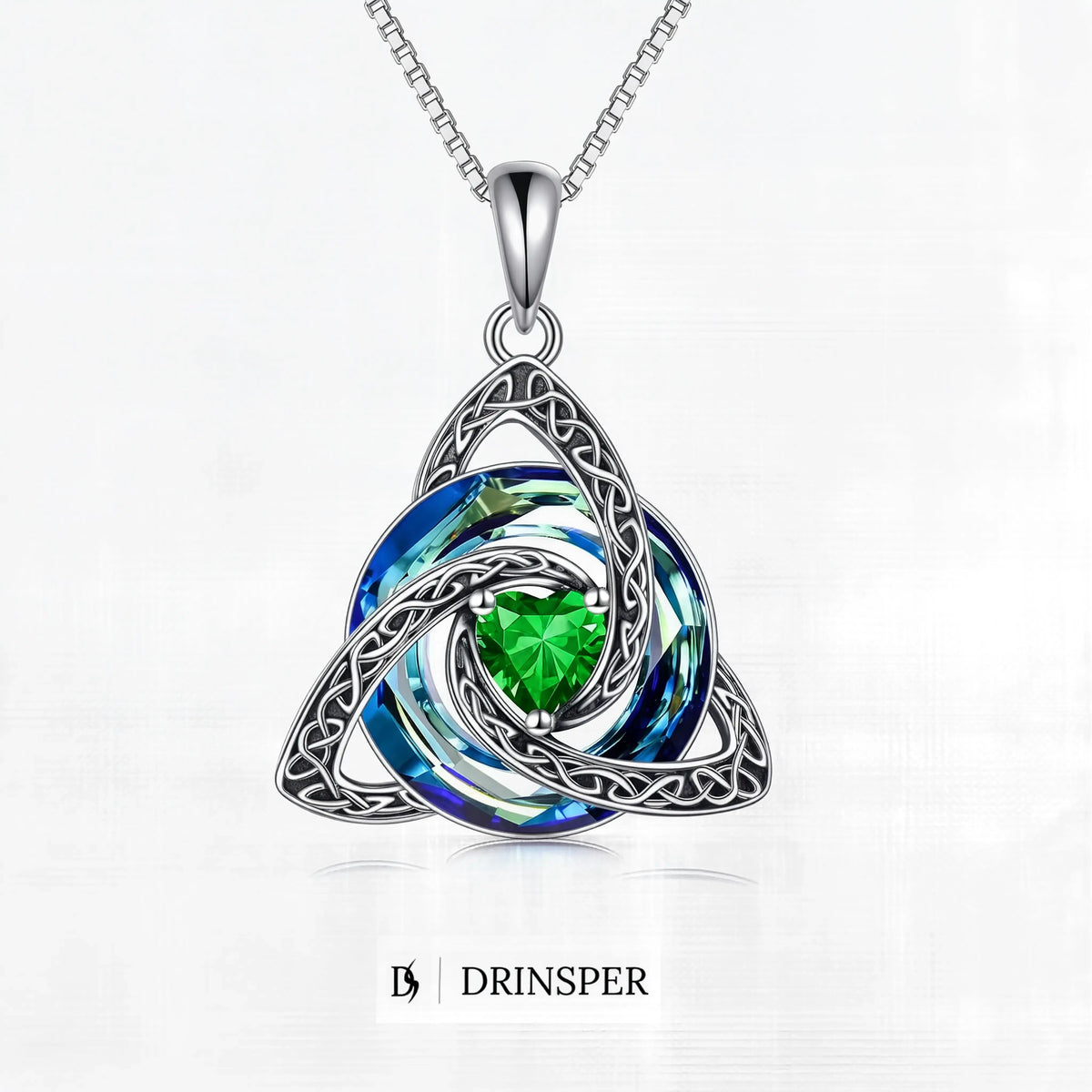 Zavelis™ Collier Nœud Celtique de la Trinité avec Pierre de Naissance