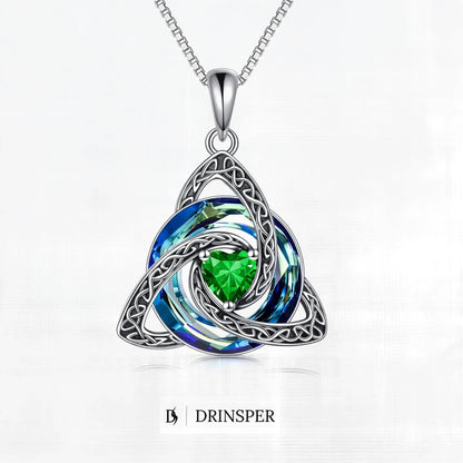 Zavelis™ Collier Nœud Celtique de la Trinité avec Pierre de Naissance