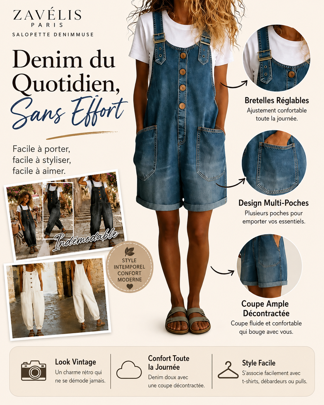 Zavelis™ Salopette en Jean