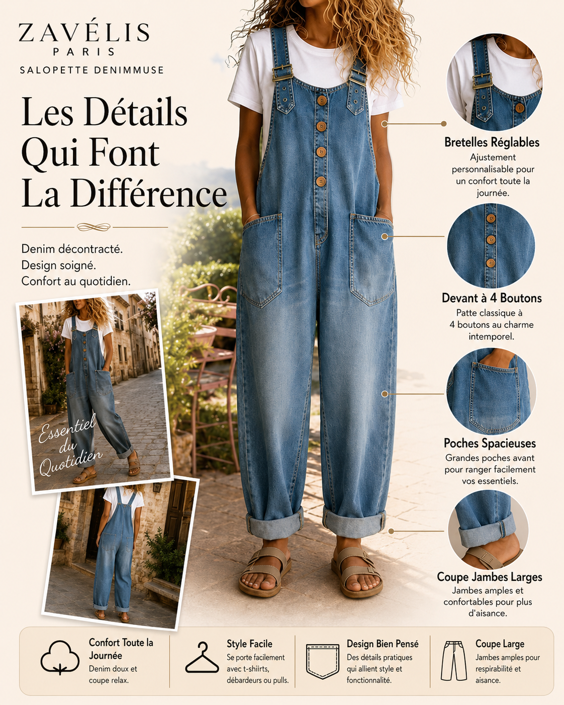 Zavelis™ Salopette en Jean