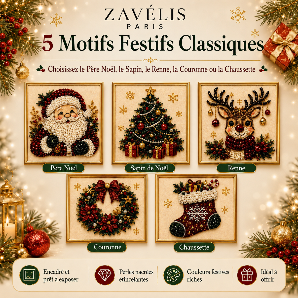 Zavelis™ Toile de Noël en Cristal