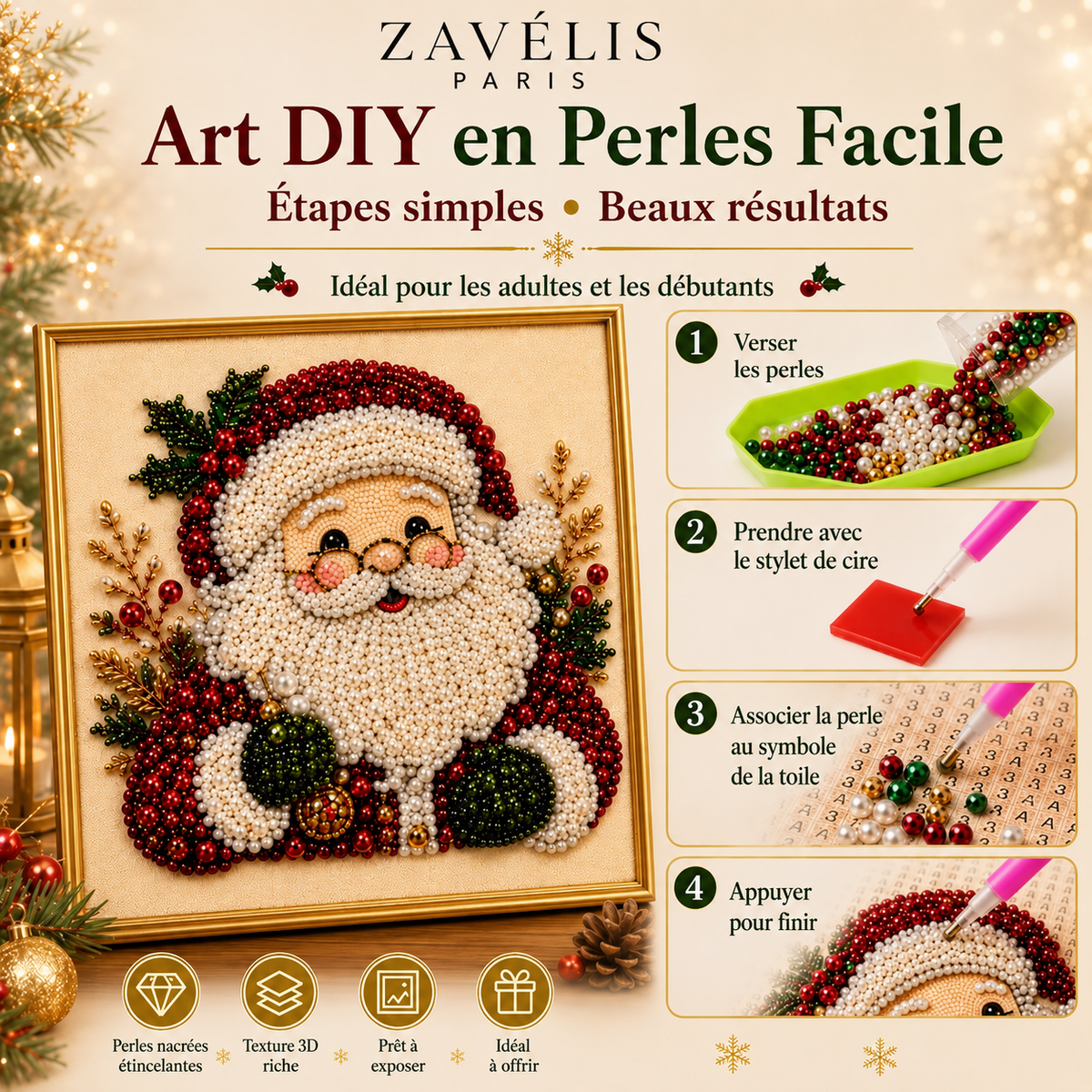 Zavelis™ Toile de Noël en Cristal
