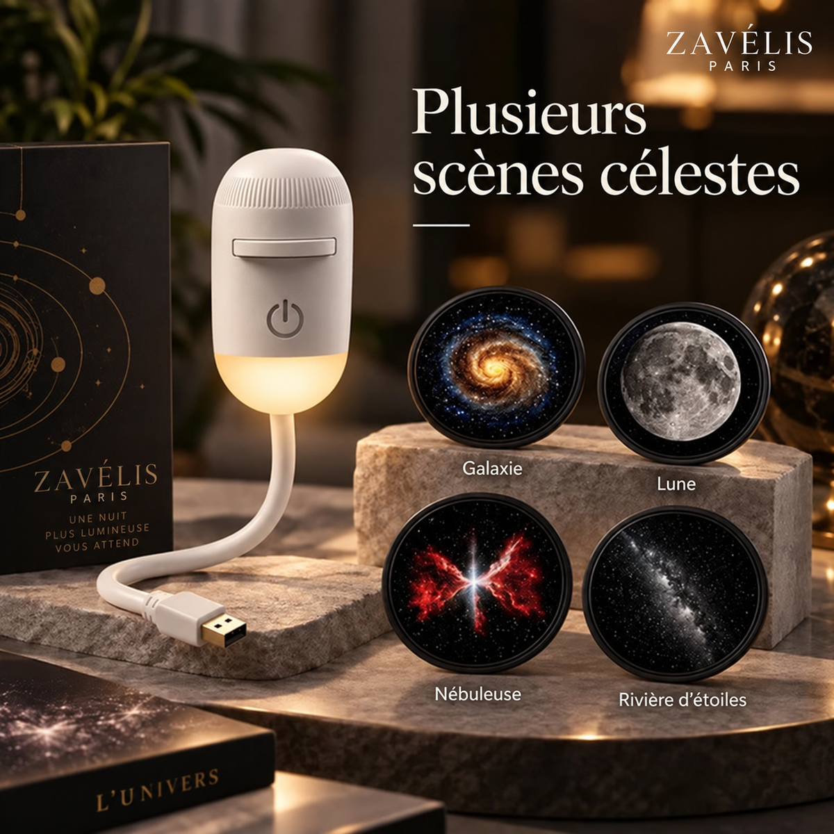 Zavelis™ Projecteur Galaxie 2-en-1 GalaxyGlow