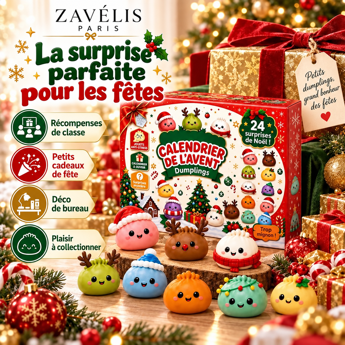 Zavelis™ Calendrier de l’Avent Squishy DumplingJoy