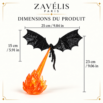 Zavelis™ EmberWing Décoration Dragon LED avec Flamme