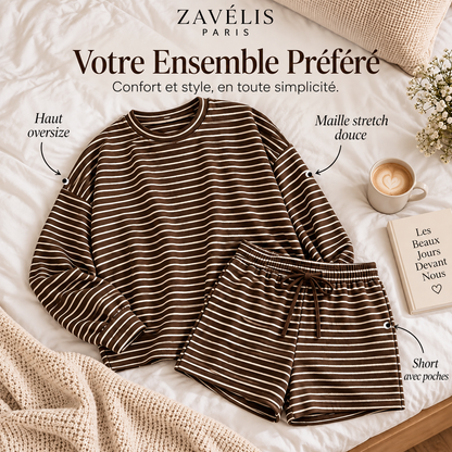 Zavelis™ Ensemble Rayé Femme