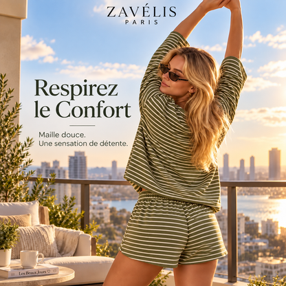 Zavelis™ Ensemble Rayé Femme