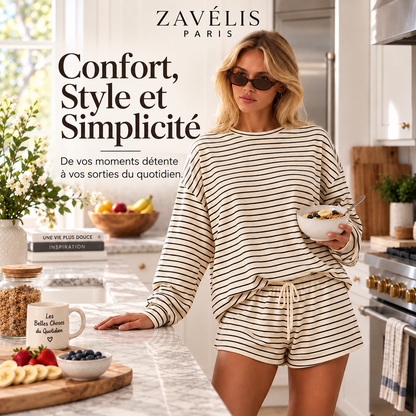 Zavelis™ Ensemble Rayé Femme