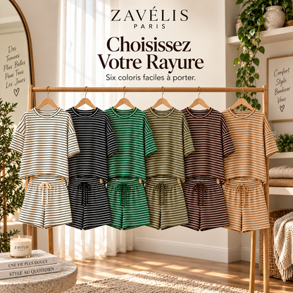 Zavelis™ Ensemble Rayé Femme