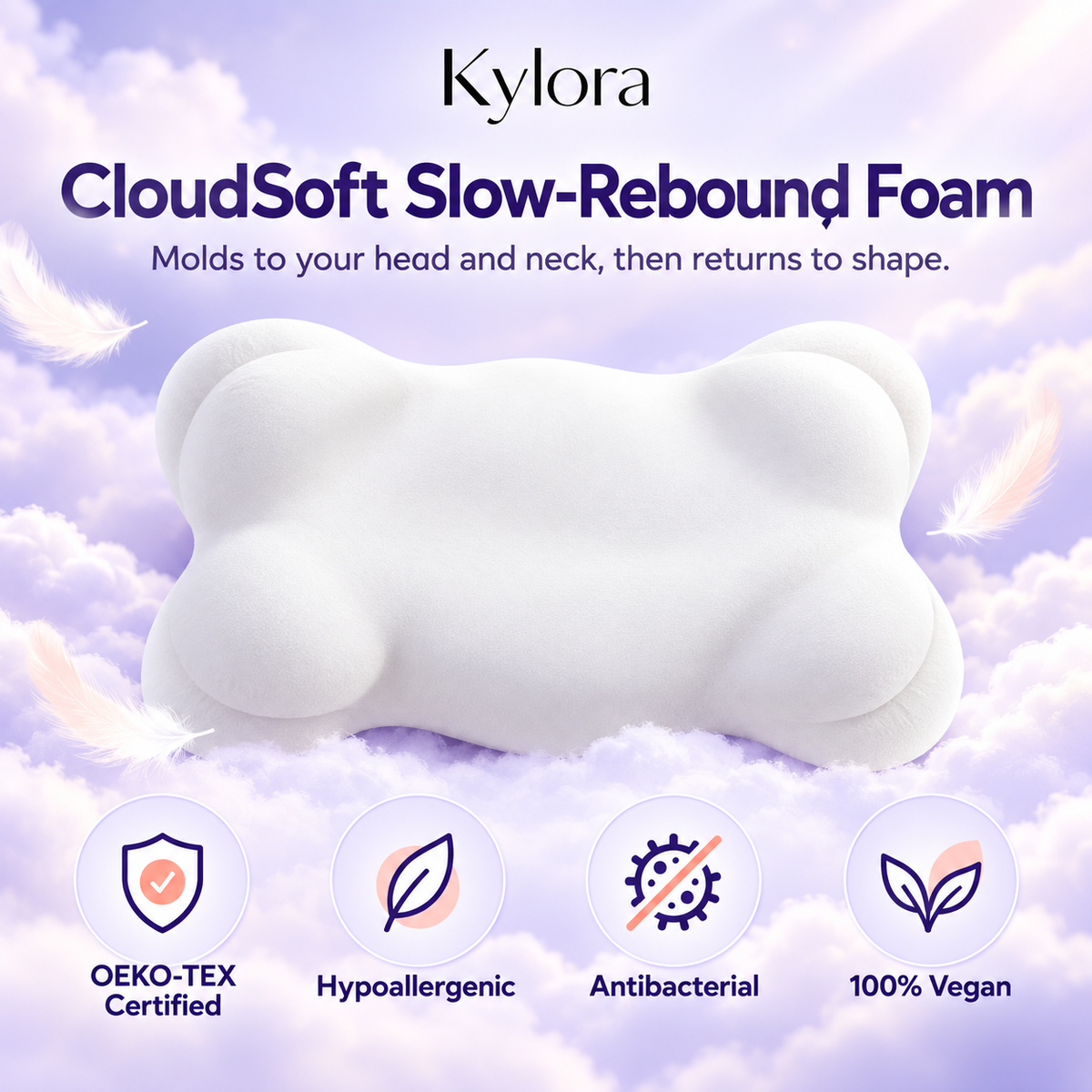 Zavelis™ CloudAlign Oreiller Cervical Ergonomique à Mémoire de Forme