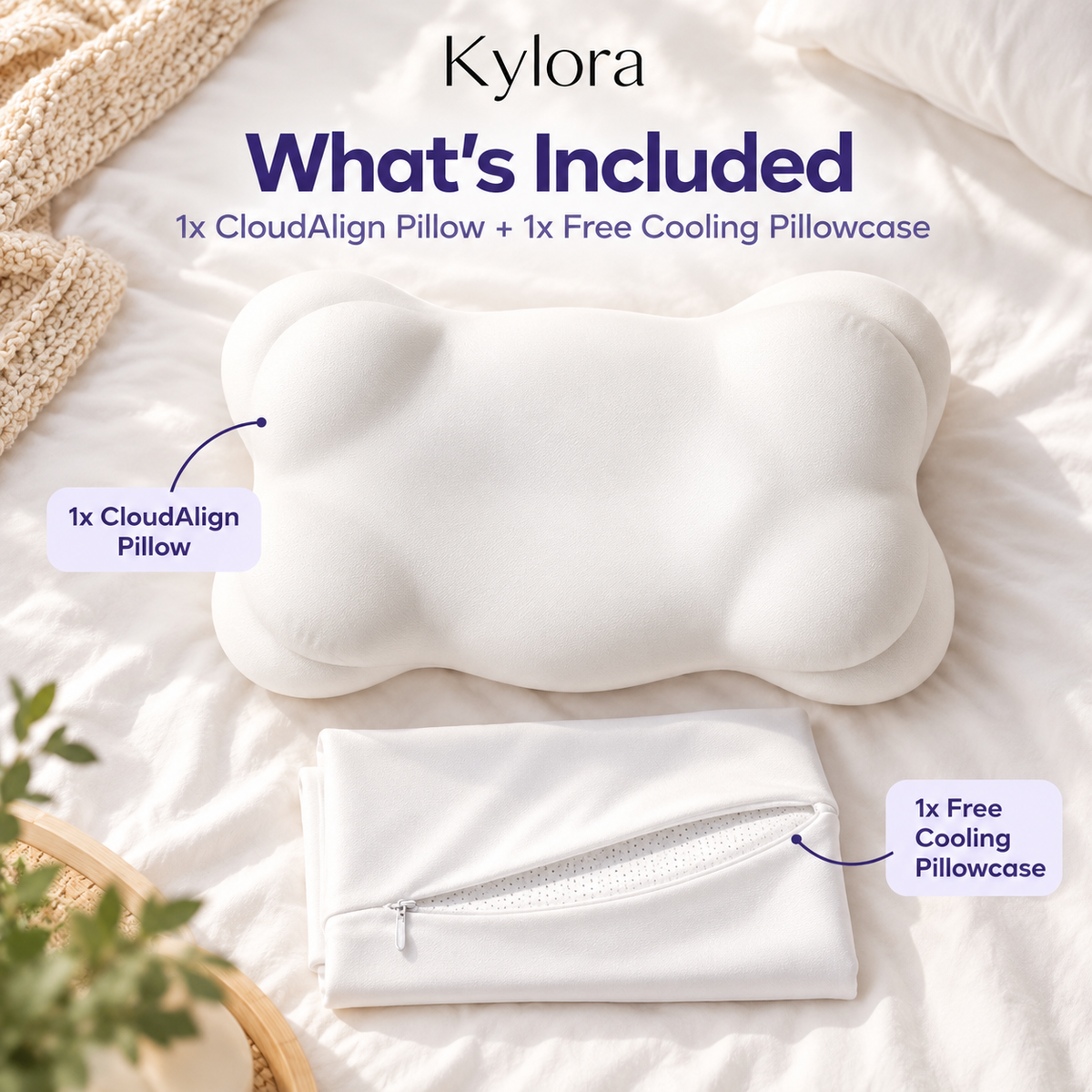 Zavelis™ CloudAlign Oreiller Cervical Ergonomique à Mémoire de Forme