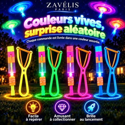 Zavelis™ Hélicoptère Volant LED avec Lanceur Élastique