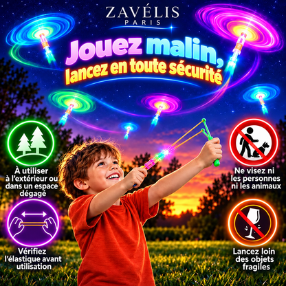 Zavelis™ Hélicoptère Volant LED avec Lanceur Élastique