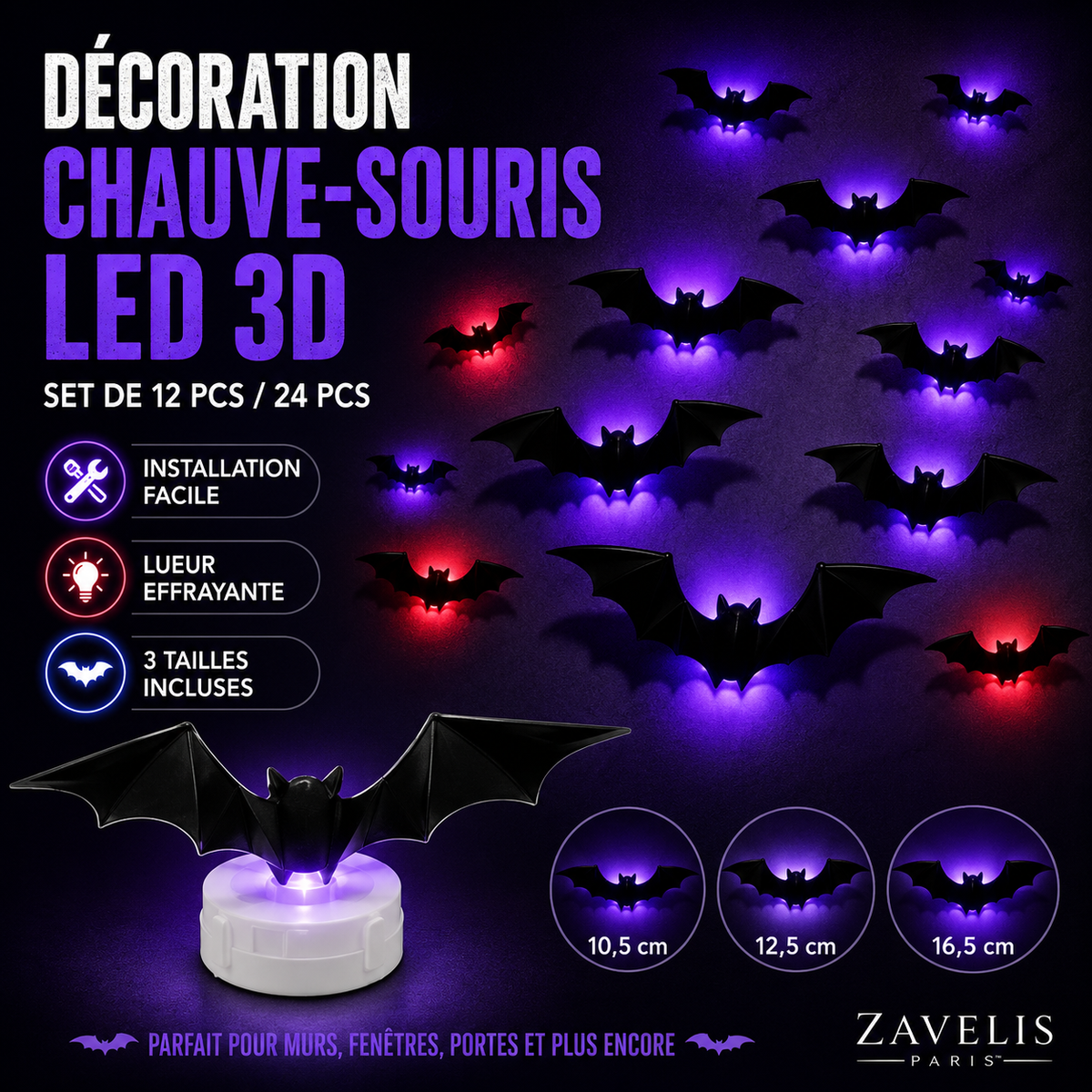 Zavelis™ Chauves-Souris Lumineuses