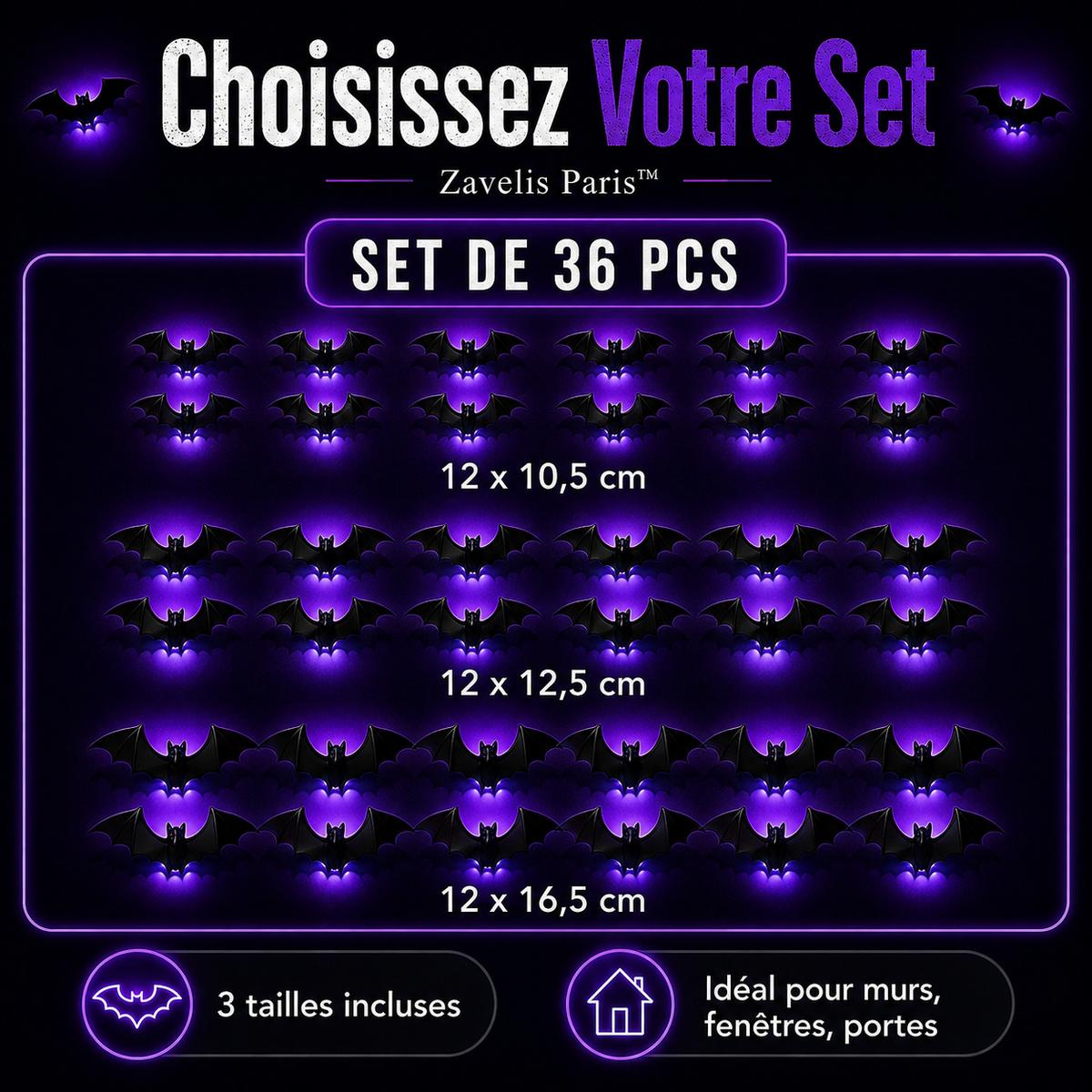 Zavelis™ Chauves-Souris Lumineuses