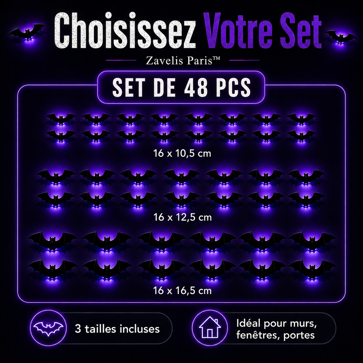 Zavelis™ Chauves-Souris Lumineuses