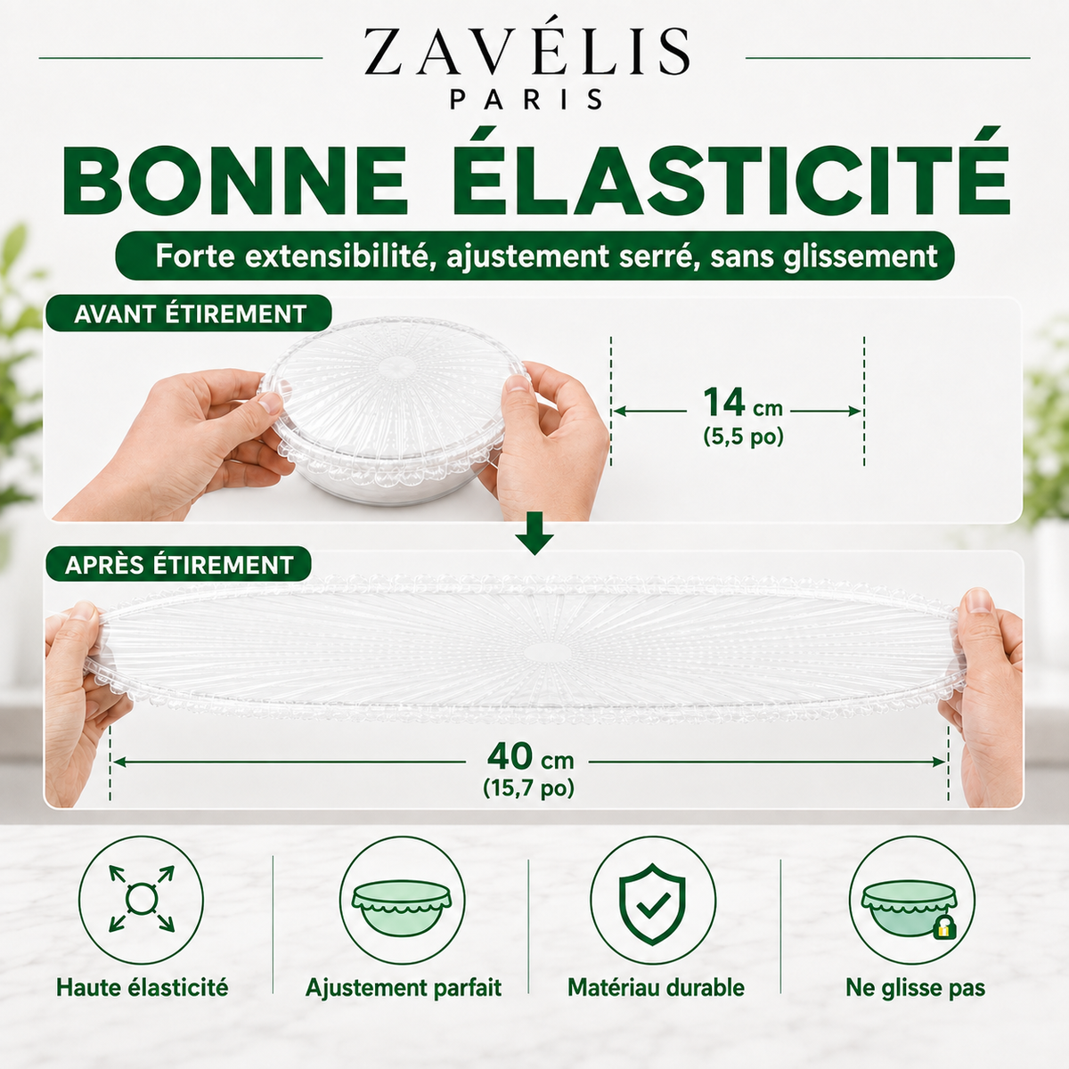 Zavelis™ Housses Alimentaires Extensibles FreshSeal