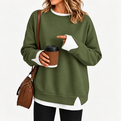 Zavelis™ Sweat Patchwork à Effet Superposé
