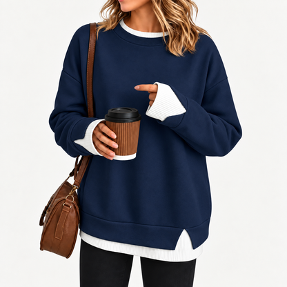 Zavelis™ Sweat Patchwork à Effet Superposé