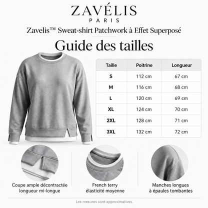 Zavelis™ Sweat Patchwork à Effet Superposé