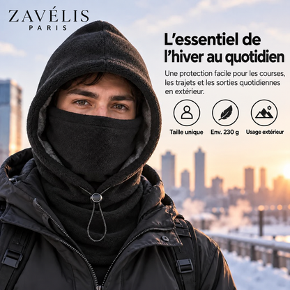 Zavelis™ Cagoule d’Hiver Doublée Polaire avec Cache-Visage Intégré