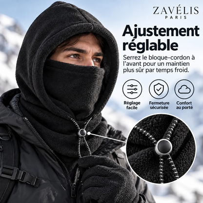 Zavelis™ Cagoule d’Hiver Doublée Polaire avec Cache-Visage Intégré