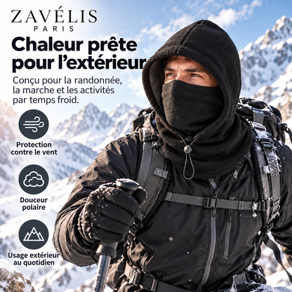 Zavelis™ Cagoule d’Hiver Doublée Polaire avec Cache-Visage Intégré