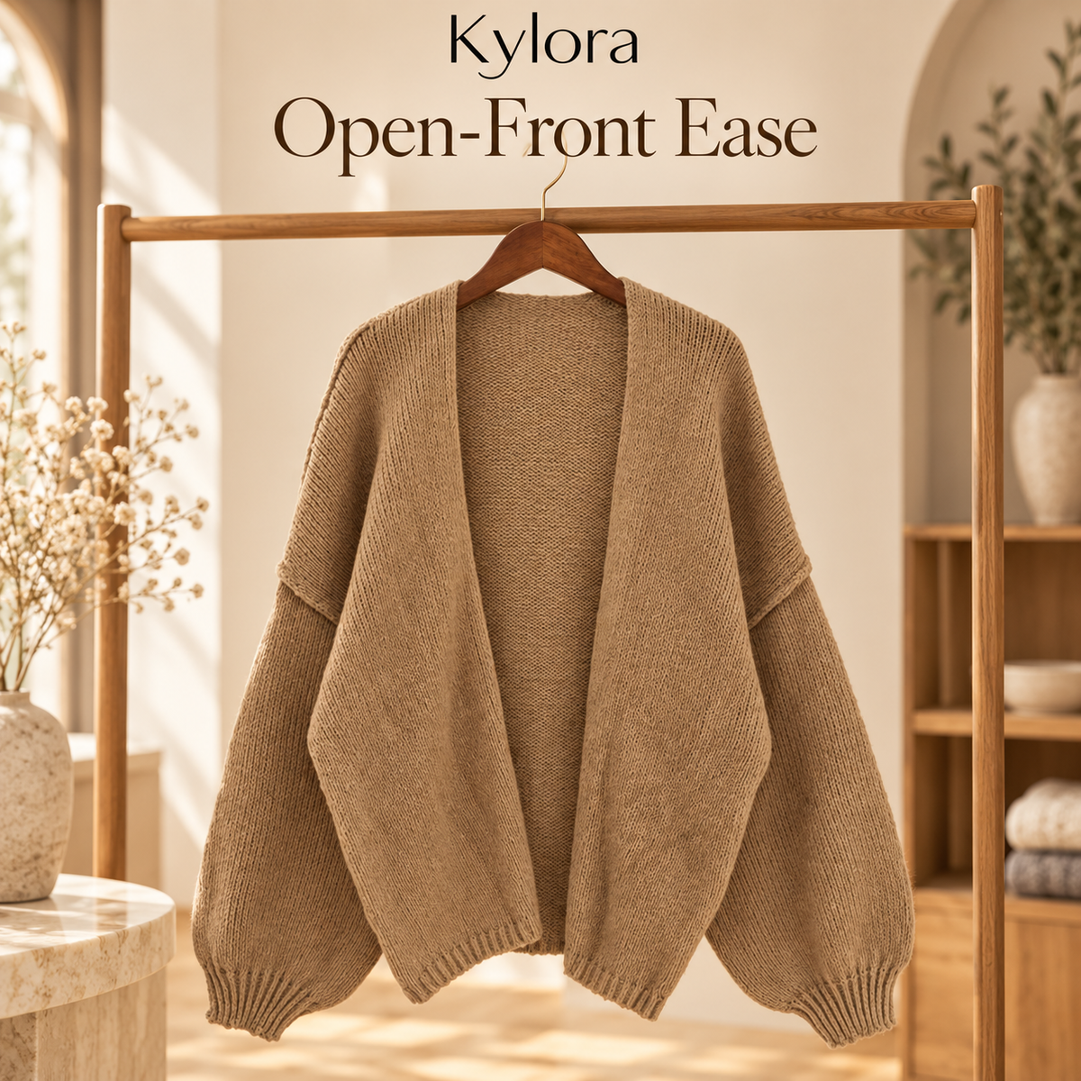 Zavelis™ Gilet Oversize en Maille Ouvert sur le Devant