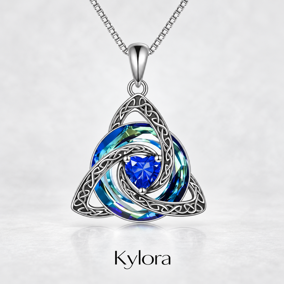 Zavelis™ Collier Nœud Celtique de la Trinité avec Pierre de Naissance