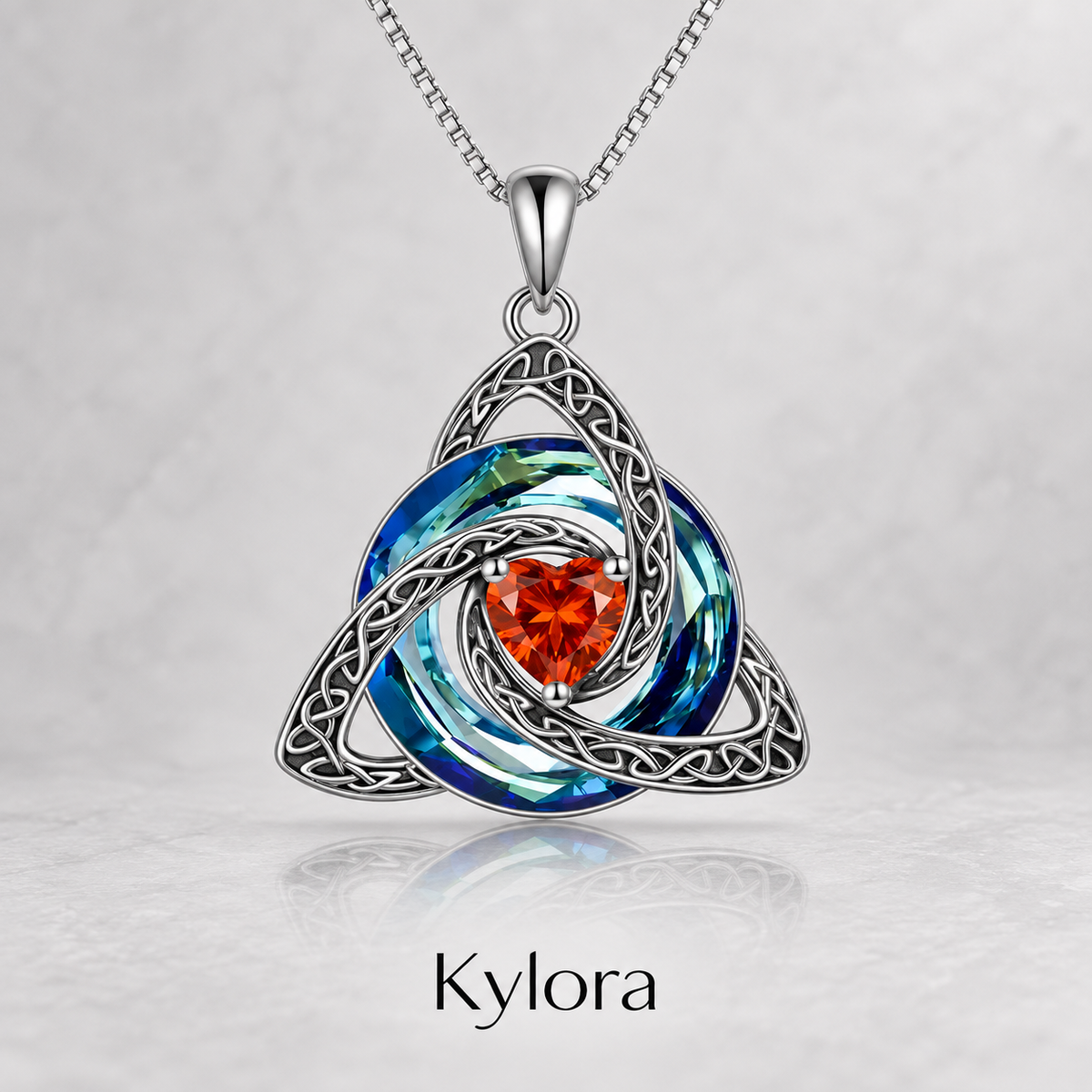 Zavelis™ Collier Nœud Celtique de la Trinité avec Pierre de Naissance