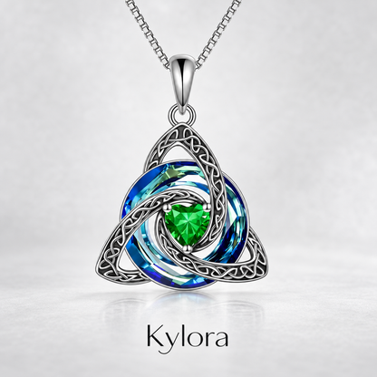 Zavelis™ Collier Nœud Celtique de la Trinité avec Pierre de Naissance