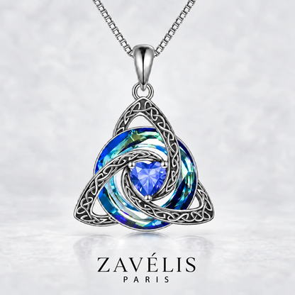 Zavelis™ Collier Nœud Celtique de la Trinité avec Pierre de Naissance
