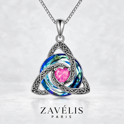 Zavelis™ Collier Nœud Celtique de la Trinité avec Pierre de Naissance