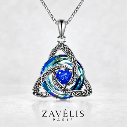 Zavelis™ Collier Nœud Celtique de la Trinité avec Pierre de Naissance