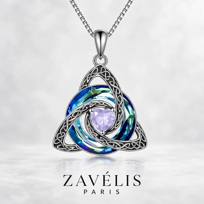 Zavelis™ Collier Nœud Celtique de la Trinité avec Pierre de Naissance