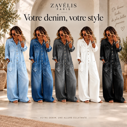 Zavelis™ Combinaison en Jean Oversize Femme