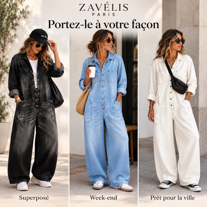 Zavelis™ Combinaison en Jean Oversize Femme