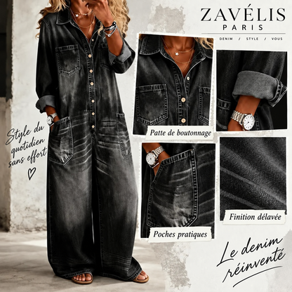 Zavelis™ Combinaison en Jean Oversize Femme