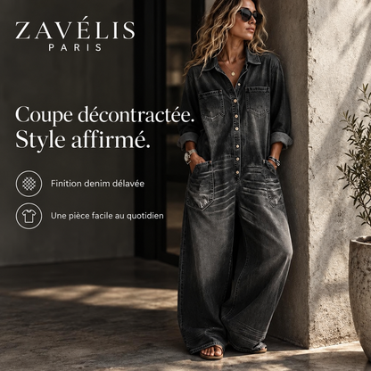 Zavelis™ Combinaison en Jean Oversize Femme