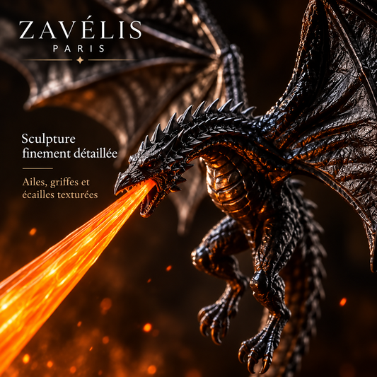 Zavelis™ EmberWing Décoration Dragon LED avec Flamme