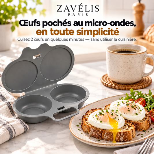 Zavelis™ Cuiseur à Œufs Pochés pour Micro-Ondes avec Couvercle