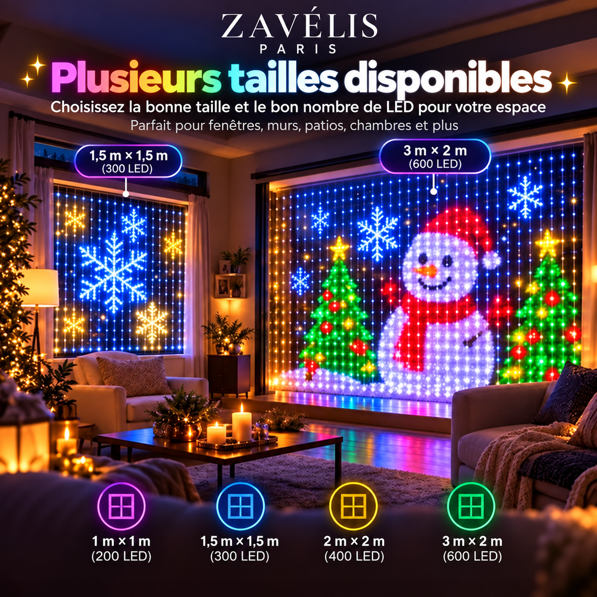 Zavelis™ Rideau Lumineux LED Intelligent