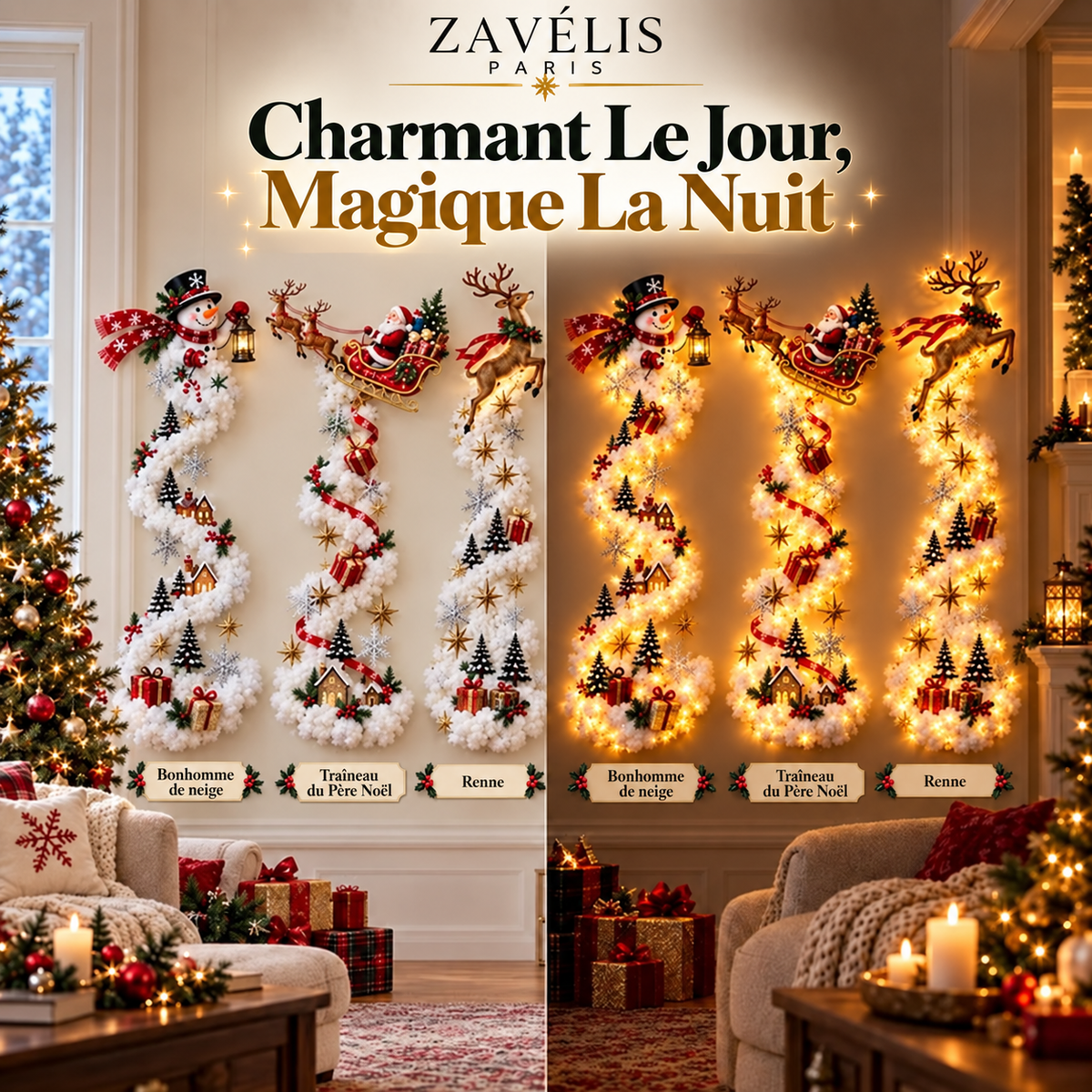 Zavelis™ Magic Trail Décoration Murale Lumineuse de Noël